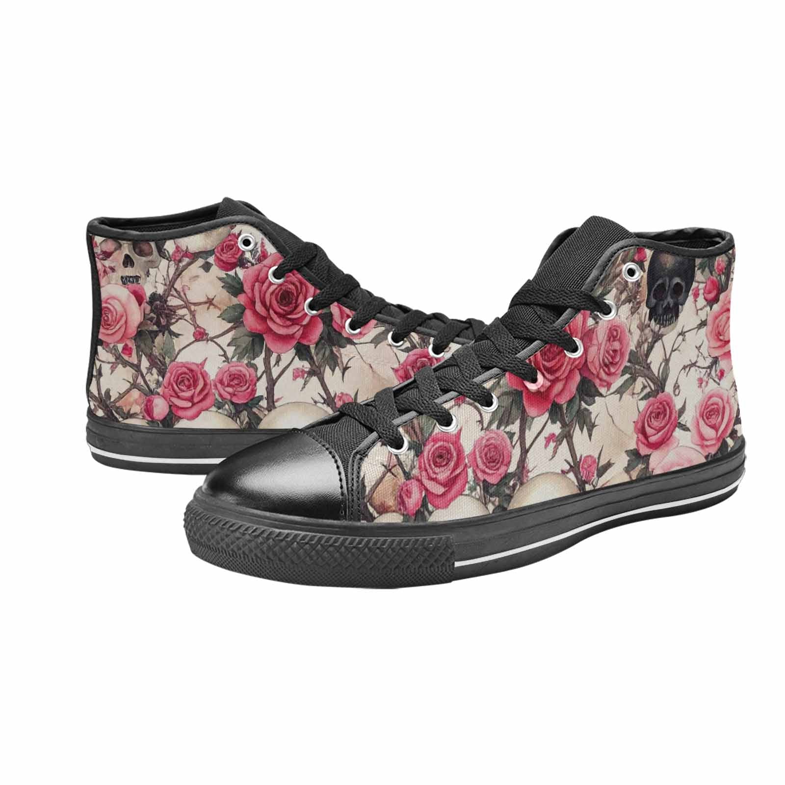 MEN'S Skulls - Roses High Top Canvas Surreal Custom Shoes