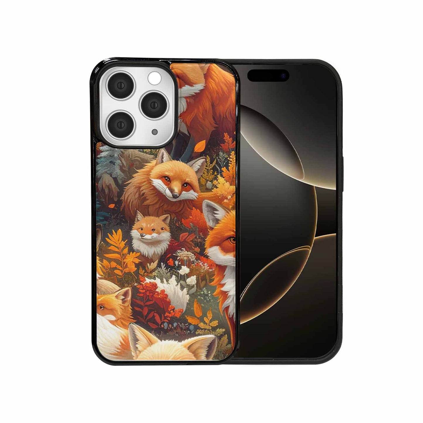 iPhone 15 Pro Max Case — Fox Forest Fox Forest Pattern Hundreds, Custom Art Phone Cover