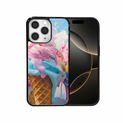 iPhone 15 Pro Max Case — Collage Of Overlapping Waffle Cone Icecream, Customized Protective Case