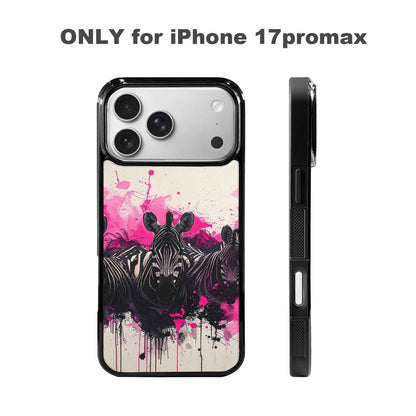 iPhone 17 Pro Max Case — Black &amp; Pink Ink Animal Print, Custom Made Phone Cover