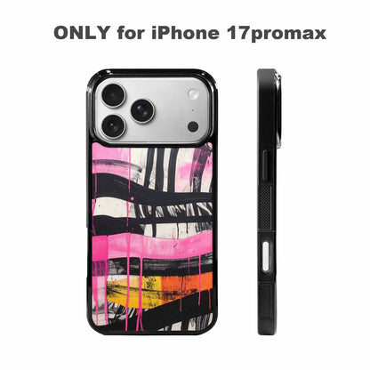 iPhone 17 Pro Max Case — Black &amp; Pink Ink Animal Print, Custom Designed Case Cover