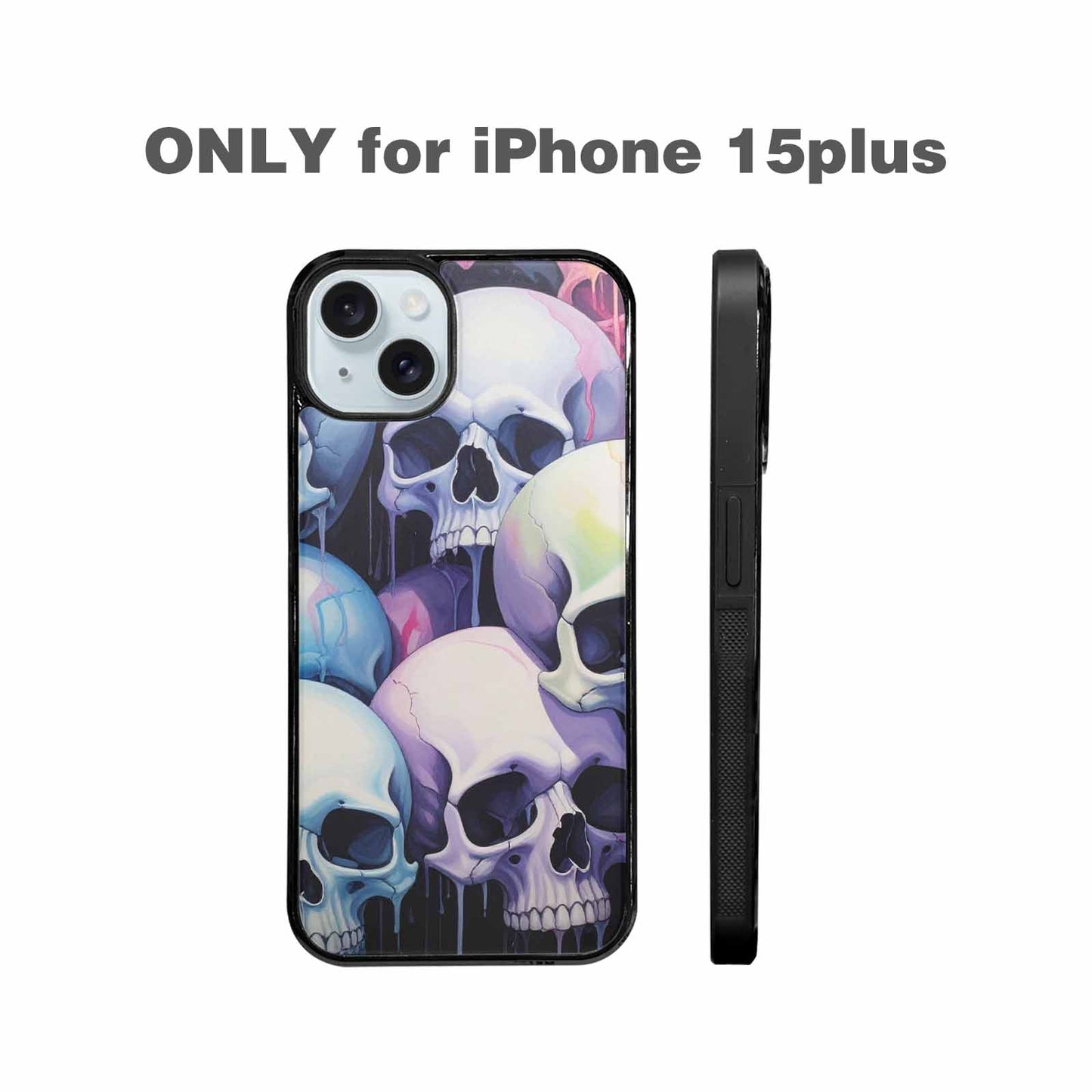 iPhone 15 Plus Case — Dark Black And White Color Tone, Custom Made Phone Cover