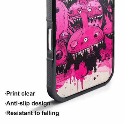 iPhone 17 Pro Max Case — Black &amp; Pink Ink Cartoon Cute, Original Design Phone Case