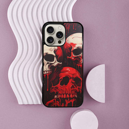 iPhone 16 Pro Max Case — 1000\'s Of Skulls Overlapping Eachother Everywhere, Custom Print Case Cover