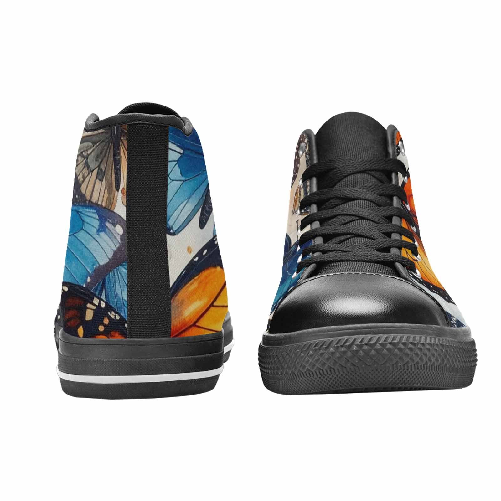 MEN'S Butterfly Wing High Top Canvas Neon Fantasy Custom Sneakers