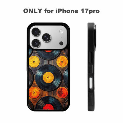 iPhone 17 Pro Case — Retro Wood Grain Vinyl Retro Vintage, Custom Printed Phone Case