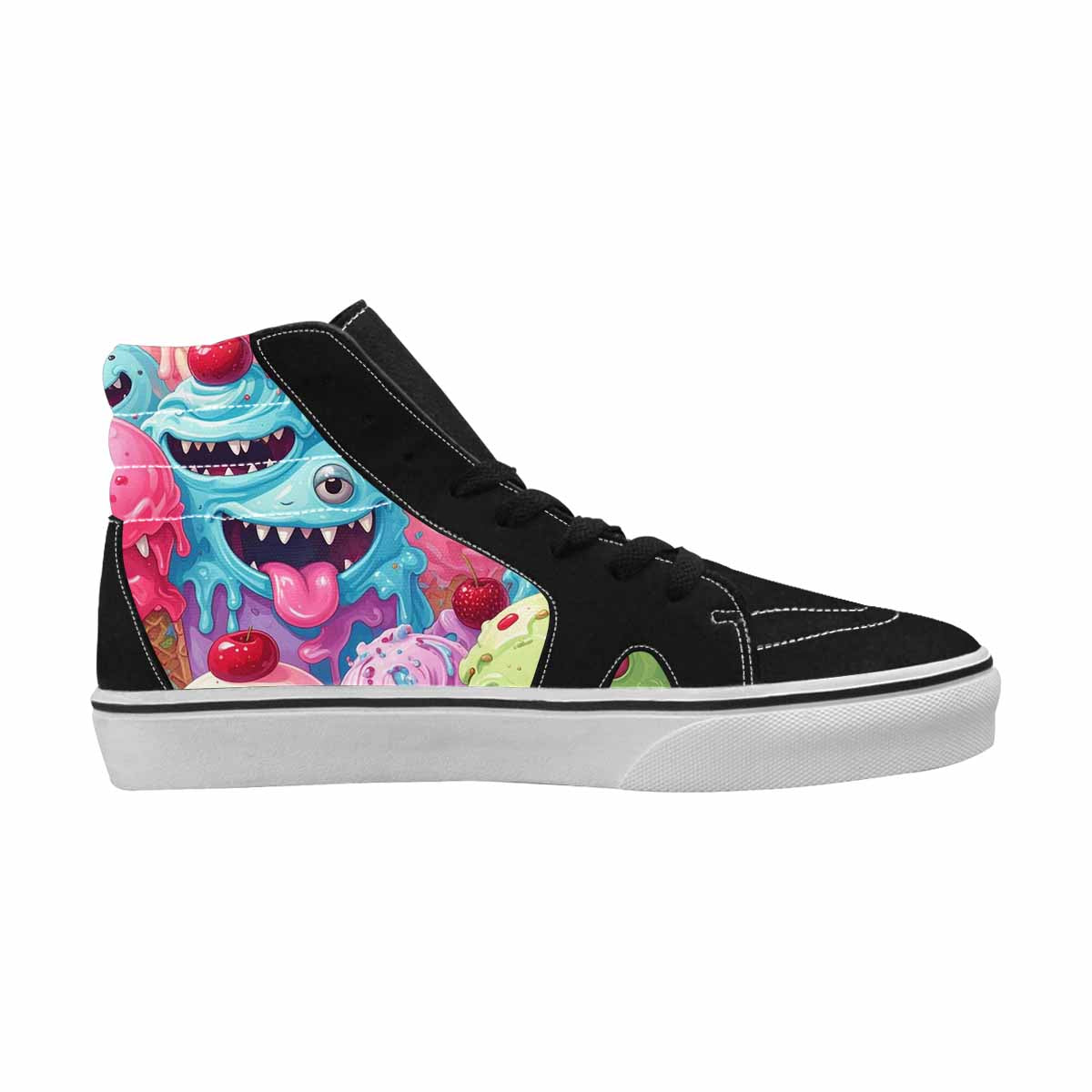 WOMEN'S Melting Icecream Monster Cherry High Top Canvas Dreamcore Shoes