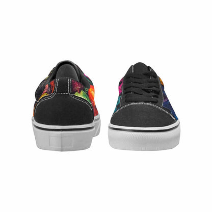 WOMEN'S Skulls (general) Lace-Up Canvas Melting Art Sneakers