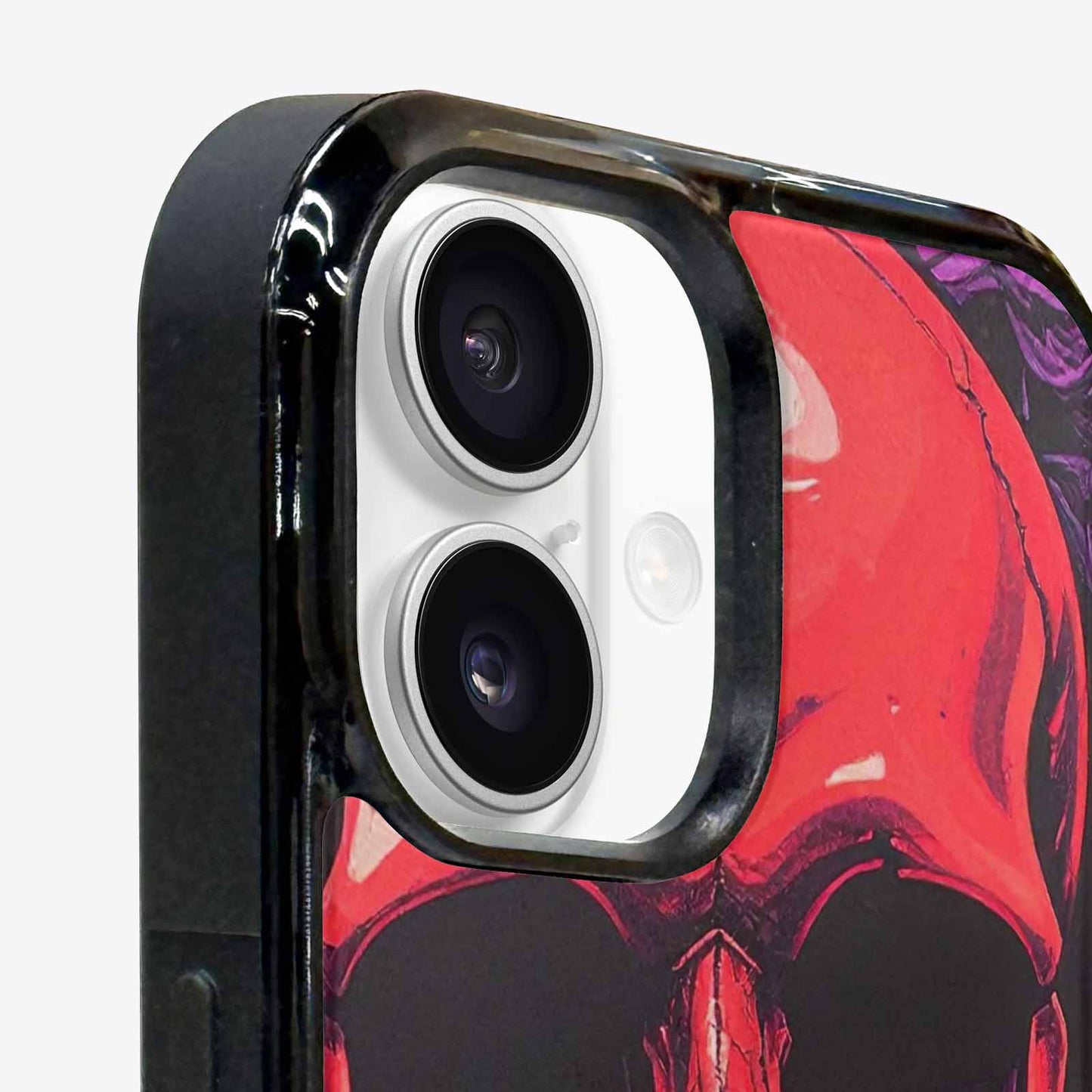 iPhone 16 Plus Case — Red Purple Skeletons Neon Drip Melting, Custom Phone Case