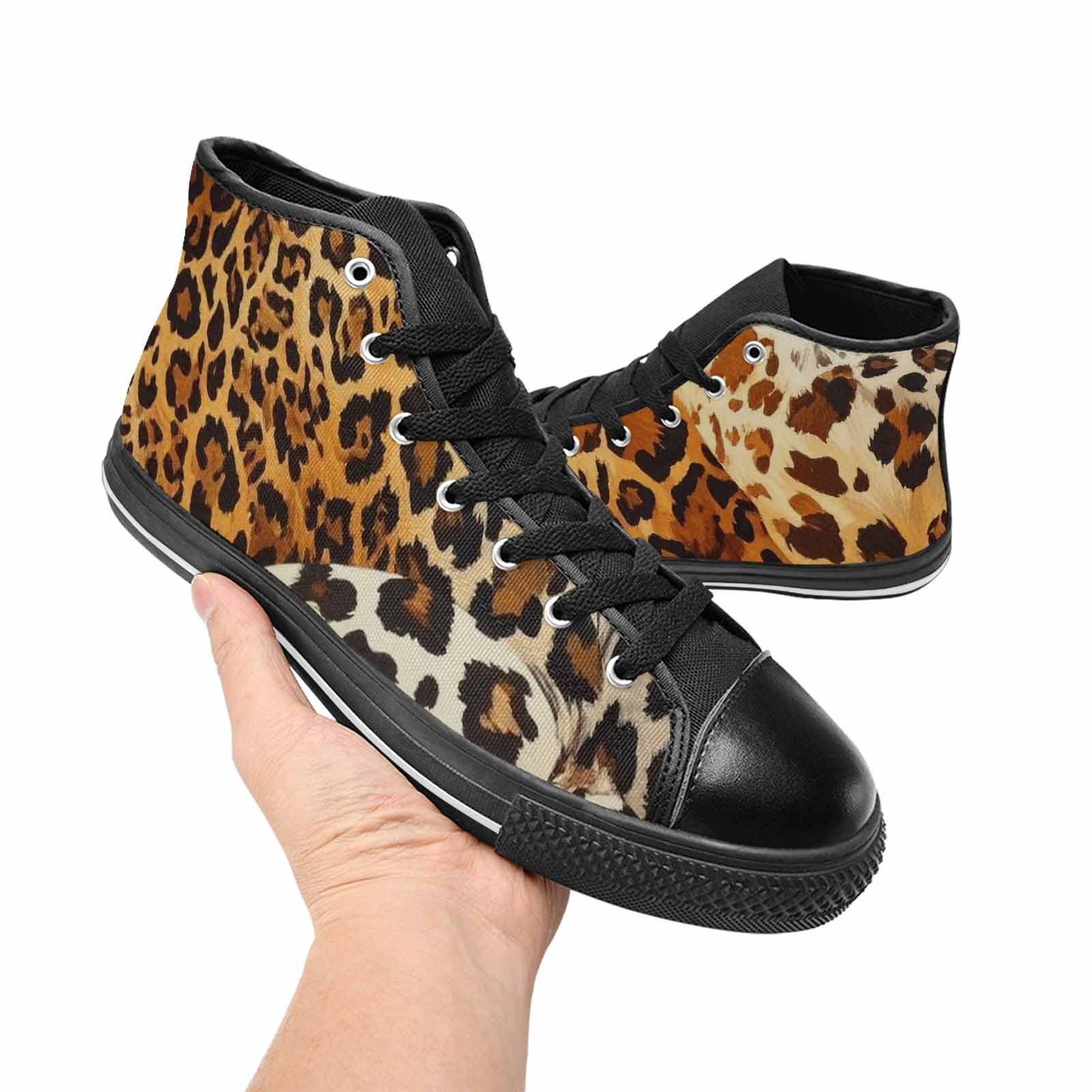 MEN'S Animal Print High Top Canvas Neon Fantasy Custom Shoes