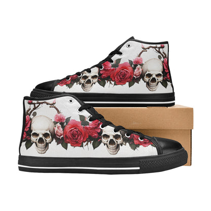 MEN'S Skulls Roses Deluxe 13 High Top Canvas Surreal Sneakers
