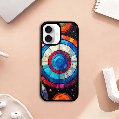 iPhone 17 Case — Iridescent Fantasy Sun Original Art, Custom Designed Case Cover