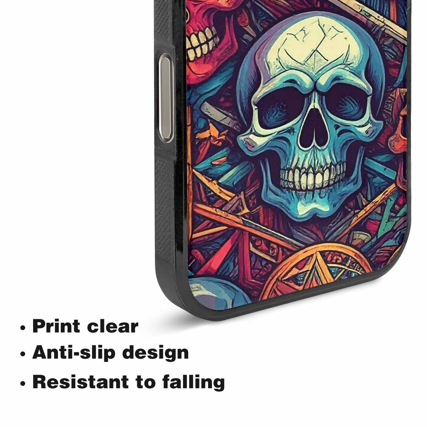 iPhone 16 Pro Case — Sacred Geometry Lots Of Skulls Seamless, Custom Printed Phone Case