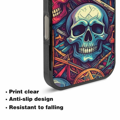 iPhone 16 Pro Case — Sacred Geometry Lots Of Skulls Seamless, Custom Printed Phone Case