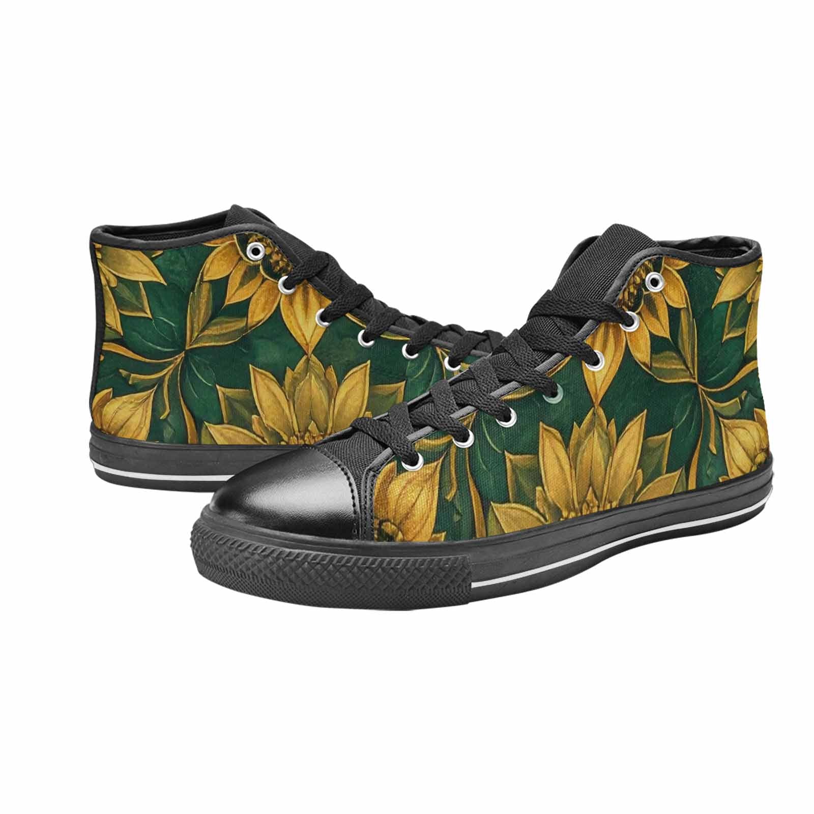 WOMEN'S Sunflower Mandala Kaleidoscope High Top Canvas Dreamcore Custom Sneakers