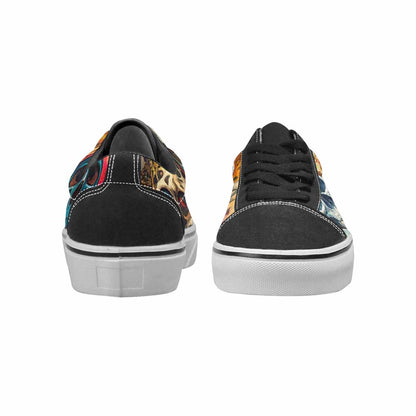 WOMEN'S Skulls  Animal Print Lace-Up Canvas Grunge Shoes
