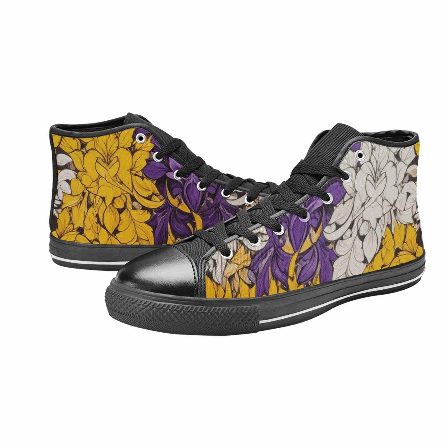 MEN'S Nonbinary Flag Color High Top Canvas Vibrant Chaos Shoes