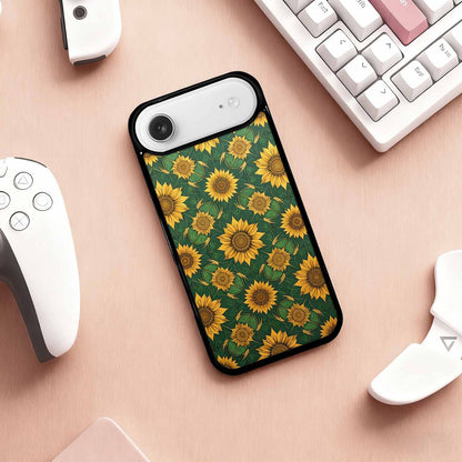 iPhone 17 Air Case — Sunflower Motifs Arranged In A Floral, Custom Printed Phone Case