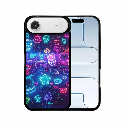 iPhone 17 Air Case — Neon Glow Sticker Icon Collage Original, Custom Print Case Cover