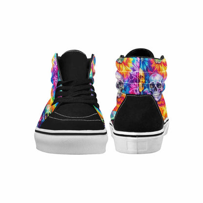 MEN'S Tie Dye Skulls Print High Top Canvas Dark Academia Custom Sneakers