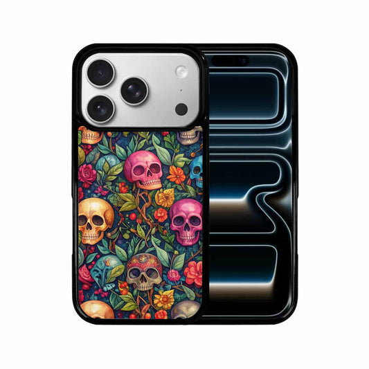 iPhone 17 Pro Case — Skulls Botanicalskulls Pattern Ib9 Gothic Skulls, Custom Phone Case