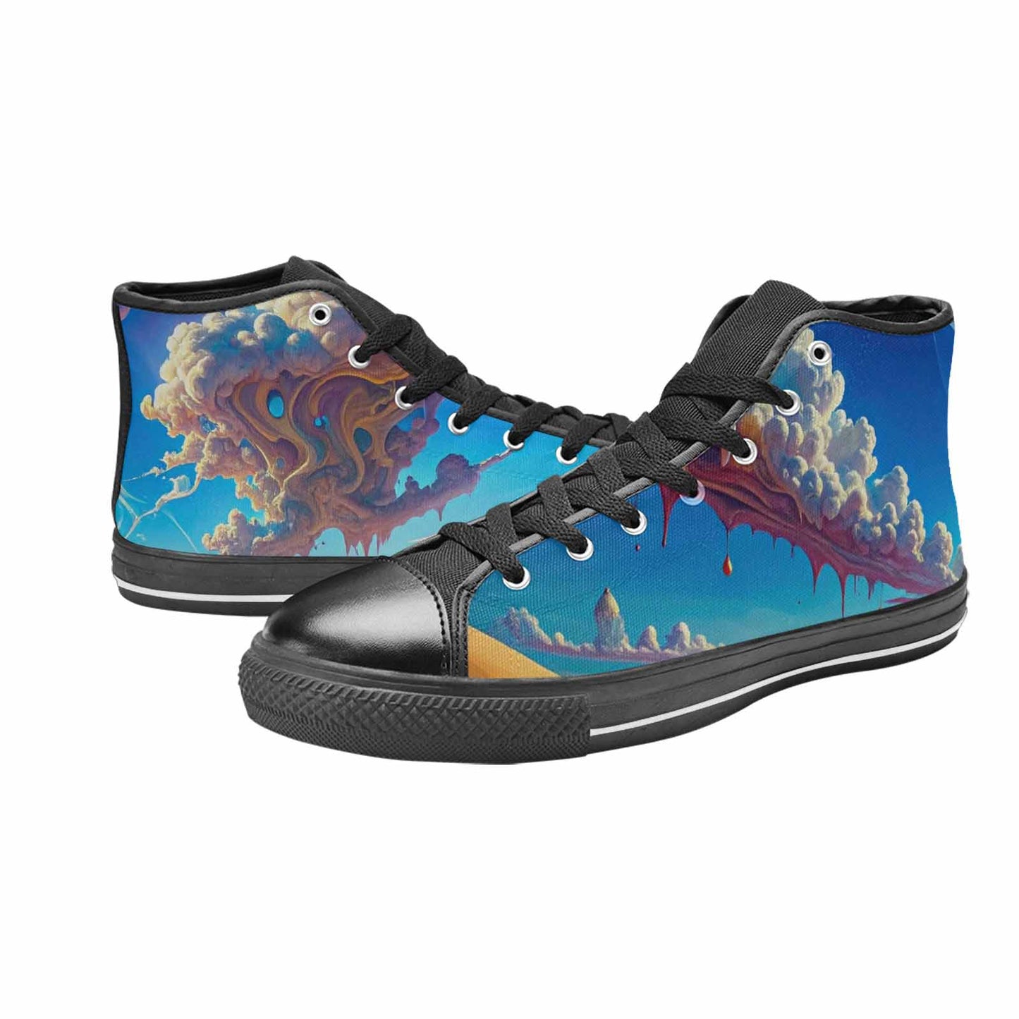 WOMEN'S Surrealist Desert Dreamscape High Top Canvas Dreamcore Custom Shoes