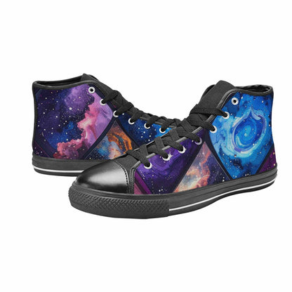 MEN'S Galaxy Stars Nebula High Top Canvas Neon Fantasy Custom Shoes