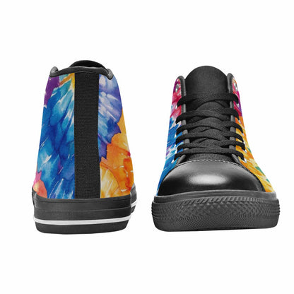 MEN'S Tie Dye Swirl High Top Canvas Vibrant Chaos Custom Shoes