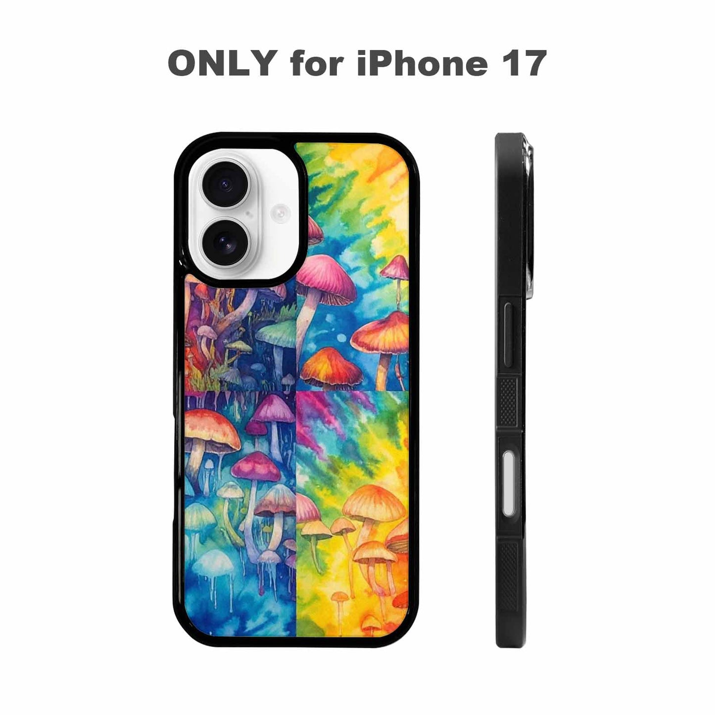 iPhone 17 Case — Mushrooms Tie Dyemushrooms Pat Tie Dye, Custom Print Case Cover