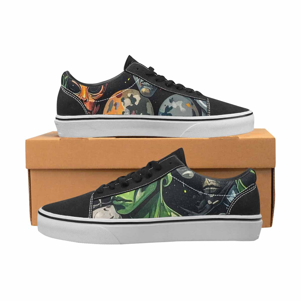 WOMEN'S Aliens × Camo Aliens Lace-Up Canvas Neon Fantasy Shoes