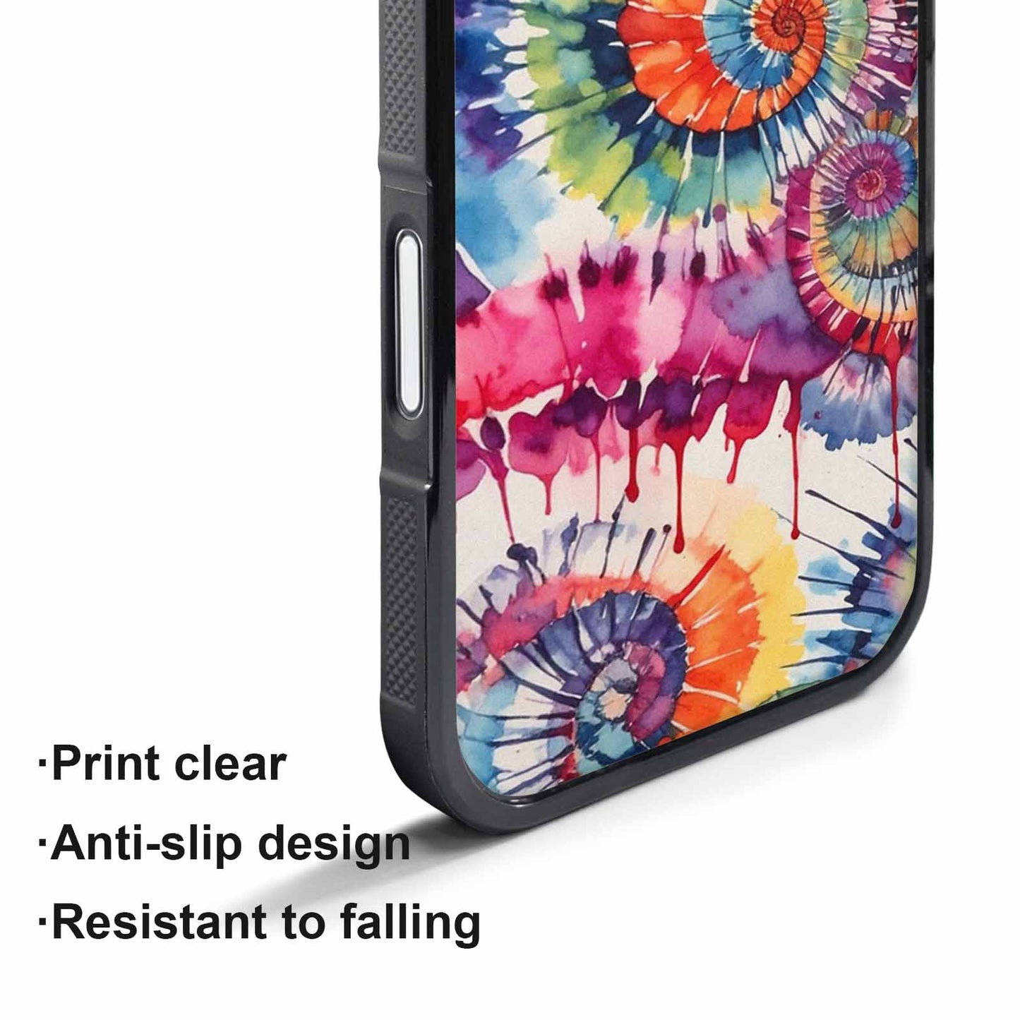 iPhone 17 Pro Case — Tie Dye Swirls Black Red Tie, Custom Made Phone Cover