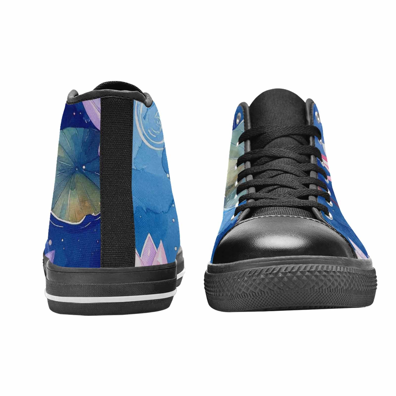 WOMEN'S Water Lilies Impressionist High Top Canvas Vivid Sneakers