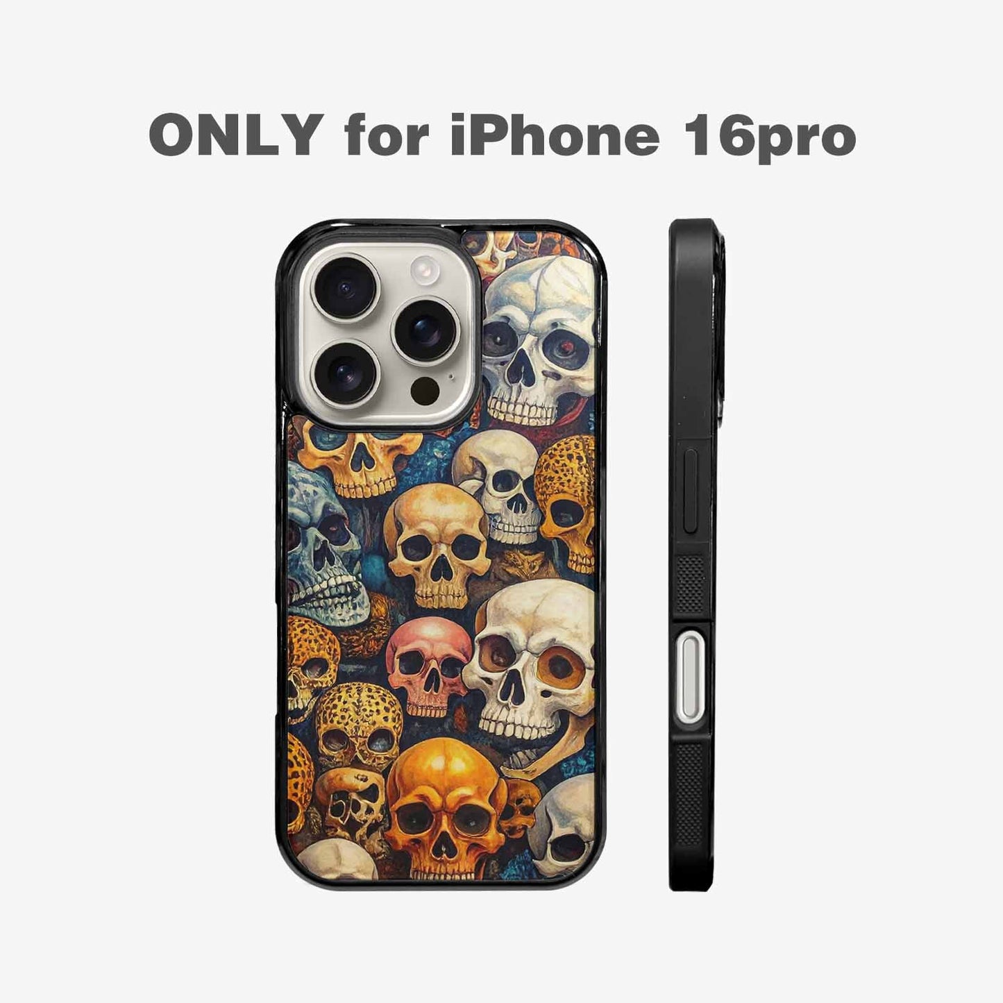 iPhone 16 Pro Case — Skulls Animal Printskulls Patt 0h1, Custom Art Phone Cover