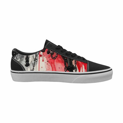 WOMEN'S Rainbow Drip Mushrooms Lace-Up Canvas Vibrant Chaos Custom Sneakers