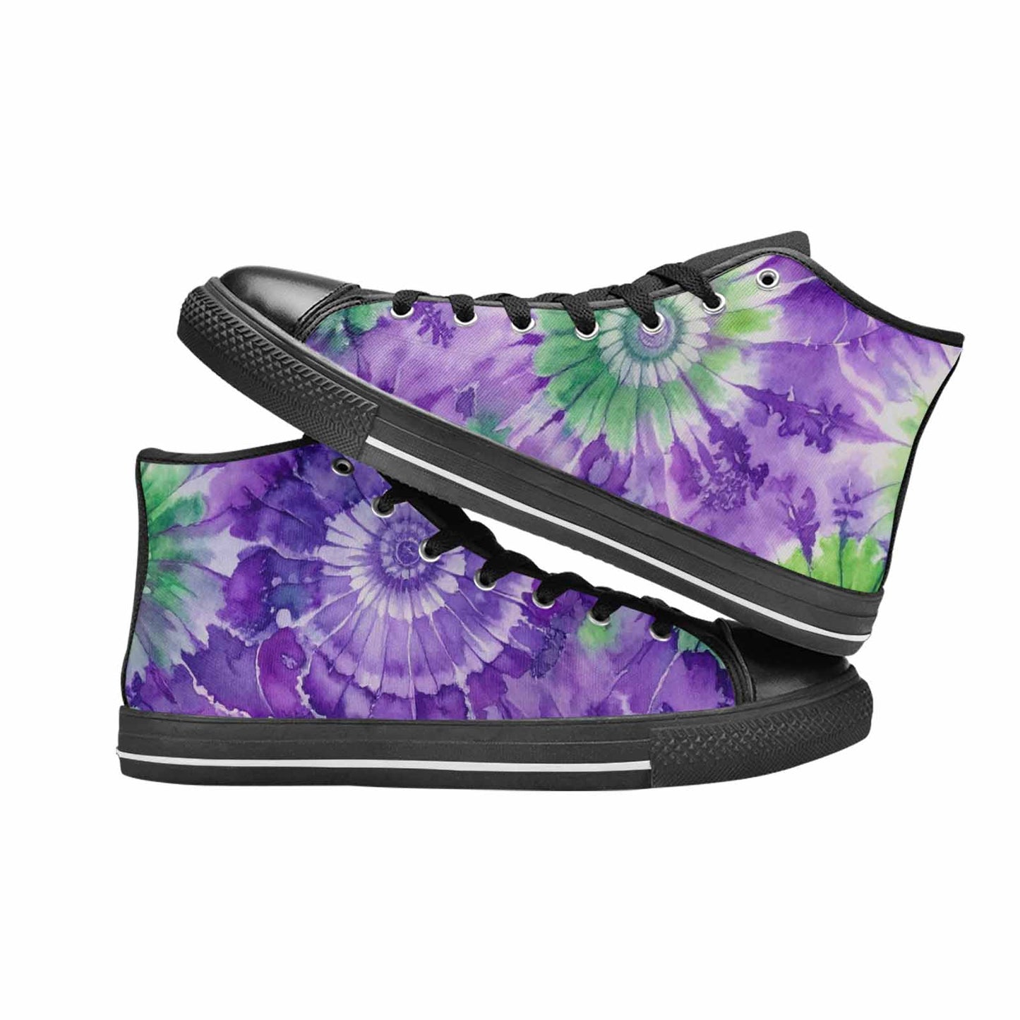 WOMEN'S Tie Dye - High Top Canvas Dark Academia Sneakers