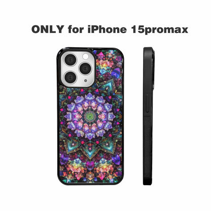 iPhone 15 Pro Max Case — Crystal Mandala Art Seamless Pattern Vibrant, Customized Protective Case