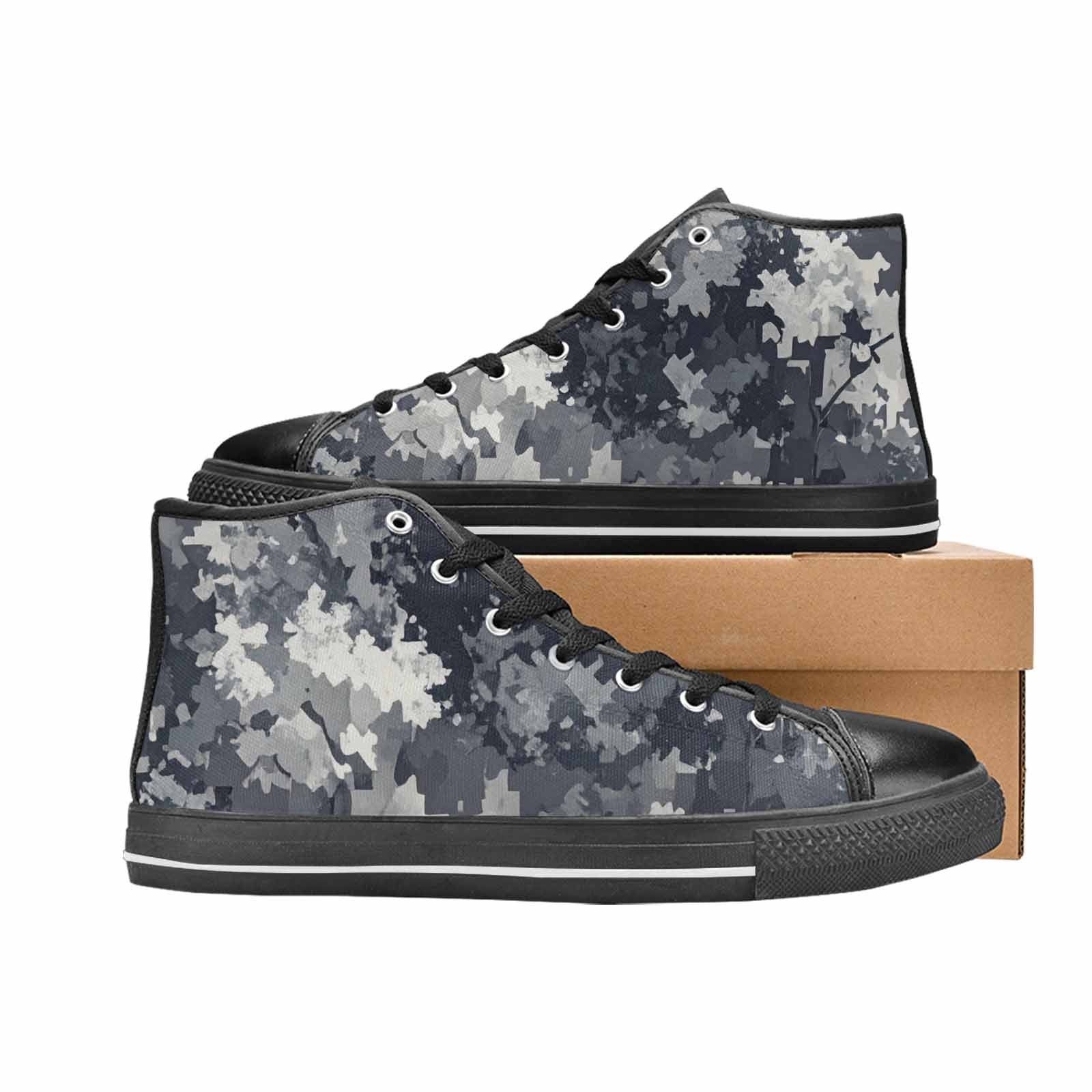 MEN'S Military Camouflage Blotch High Top Canvas Surreal Sneakers