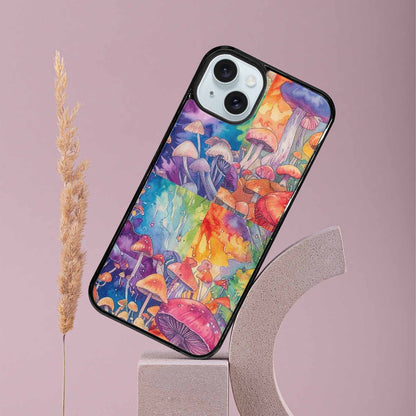 iPhone 15 Plus Case — Mushrooms Tie Dyemushrooms Pat 6t6 Personalized, Custom Made Phone Cover