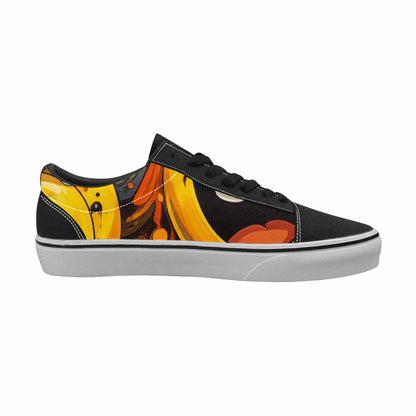 WOMEN'S Melting Moon Smiley — Lace-Up Canvas Dark Academia Custom Sneakers