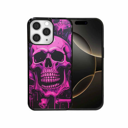iPhone 15 Pro Max Case — Pink Purple Skeletons Neon Drip Melting, Customized Protective Case