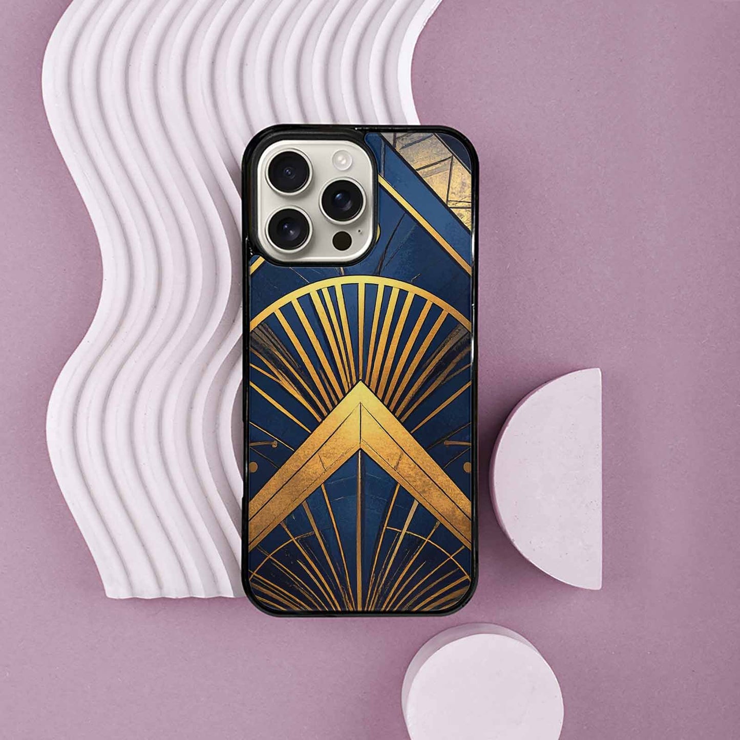 iPhone 16 Pro Max Case — Art Deco Illustration Pattern, Personalized Phone Case