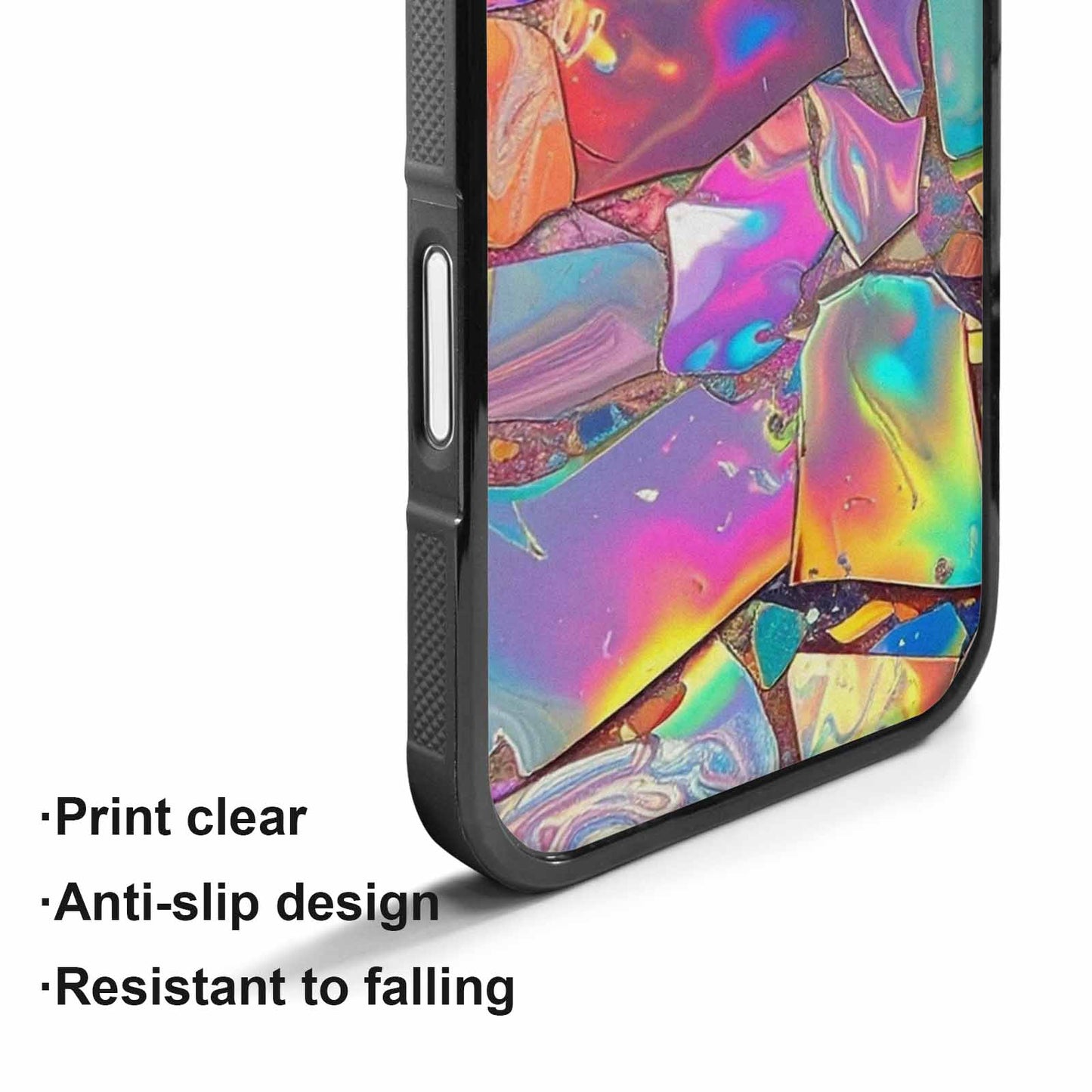 iPhone 17 Case — Holographic Iridescent Shimmer Pattern Original Art, Custom Made Phone Cover