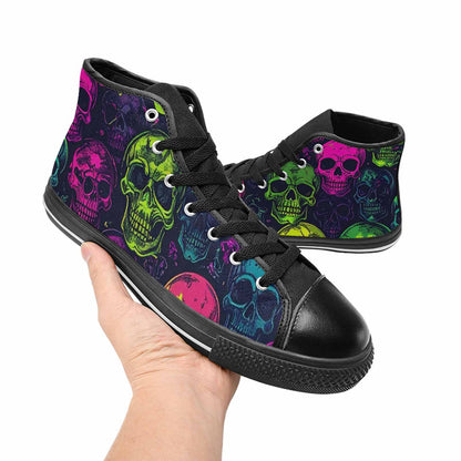 MEN'S Skulls - Neon High Top Canvas Y2K Shoes