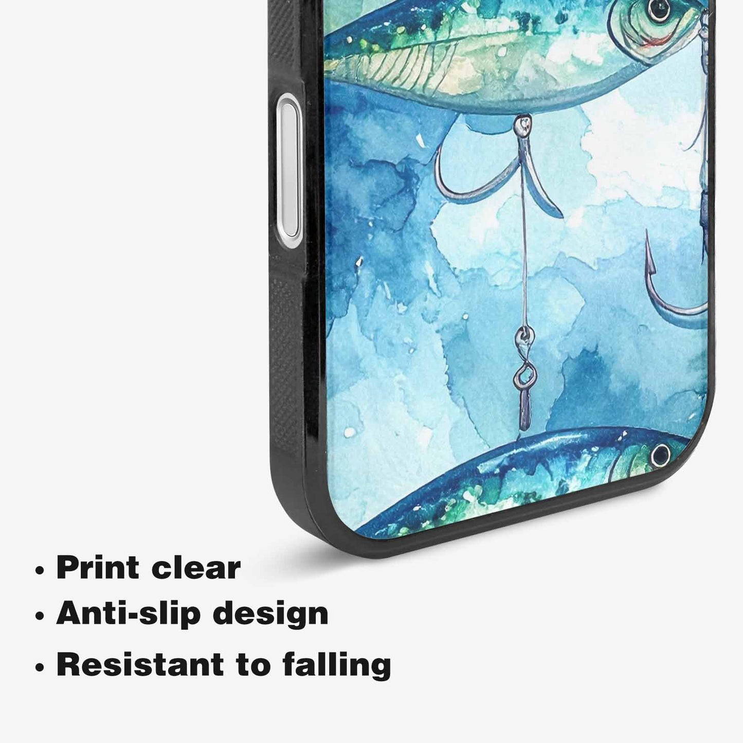 iPhone 16 Plus Case — Fishing Lure And Hook Pattern Seamless, Custom Made Phone Cover
