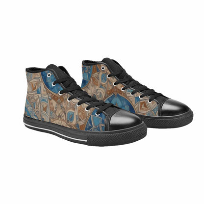 MEN'S Mandala High Top Canvas Neon Fantasy Custom Sneakers