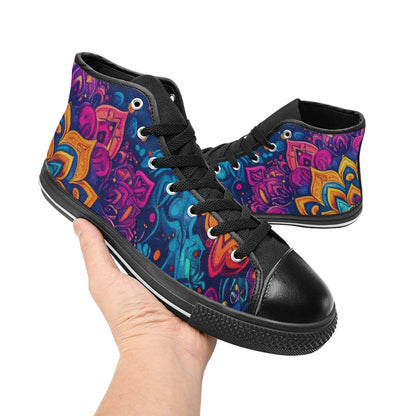 MEN'S Tie Dye Mandala High Top Canvas Surreal Shoes