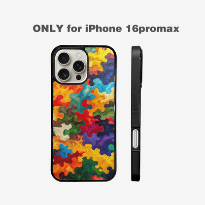 iPhone 16 Pro Max Case — Camo Patches Full Color Vibrant Camo, Custom Printed Phone Case