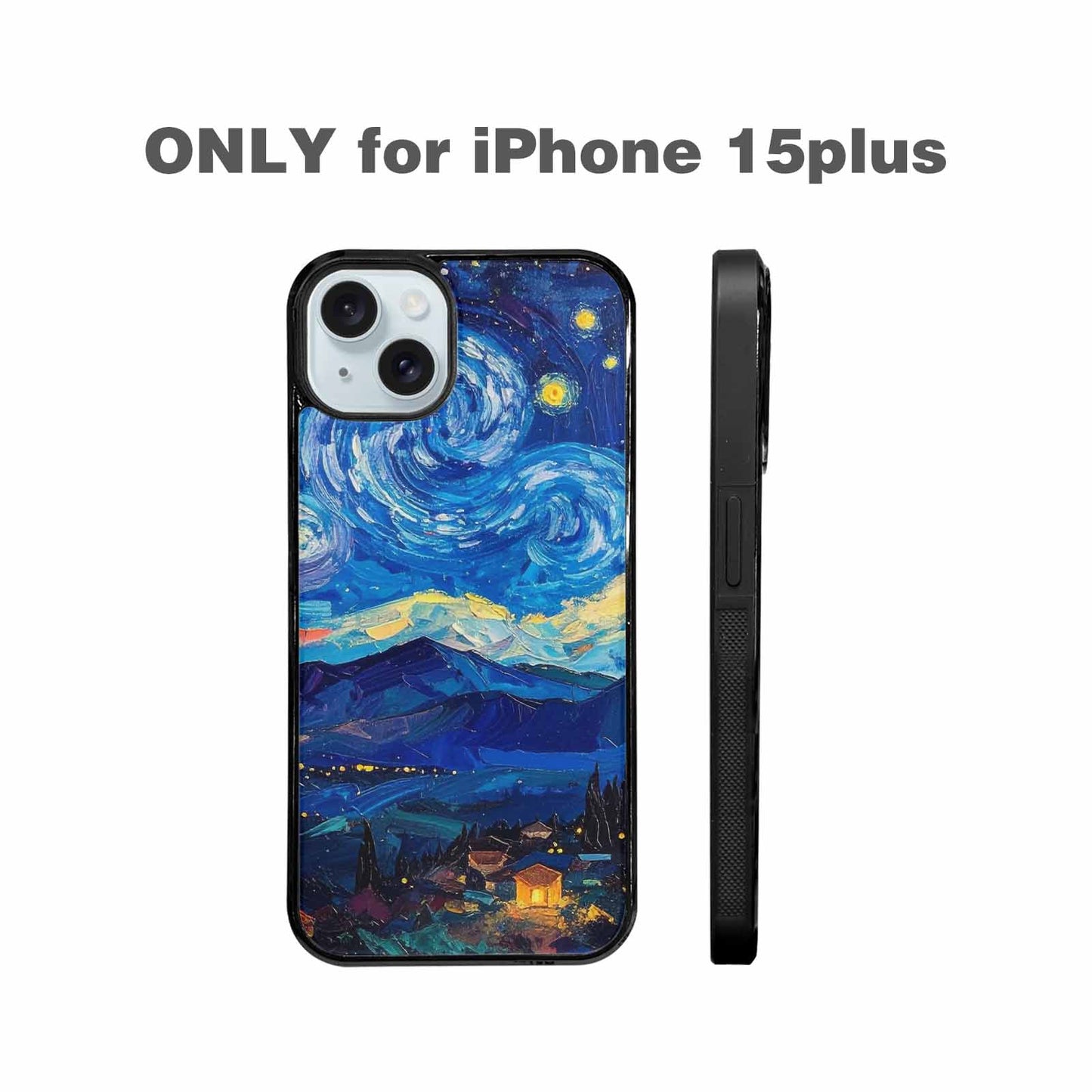 iPhone 15 Plus Case — Starry Night Van Gogh Paint Art, Custom Art Phone Cover
