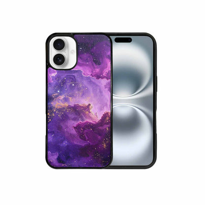 iPhone 16 Plus Case — Purple Color Tones Nebula Texture With, Custom Phone Case