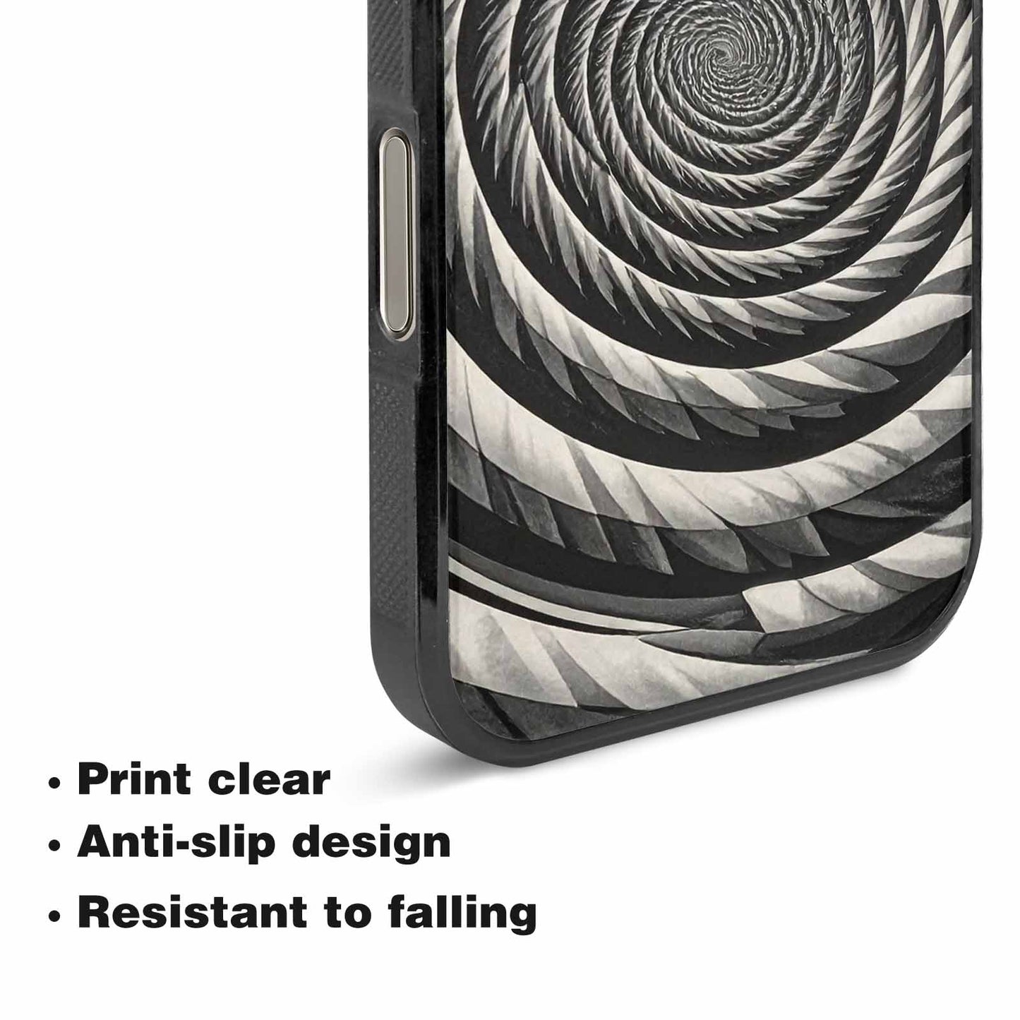iPhone 16 Pro Max Case — Hypnotic Spiral Optical Illusion Motif High, Custom Printed Phone Case